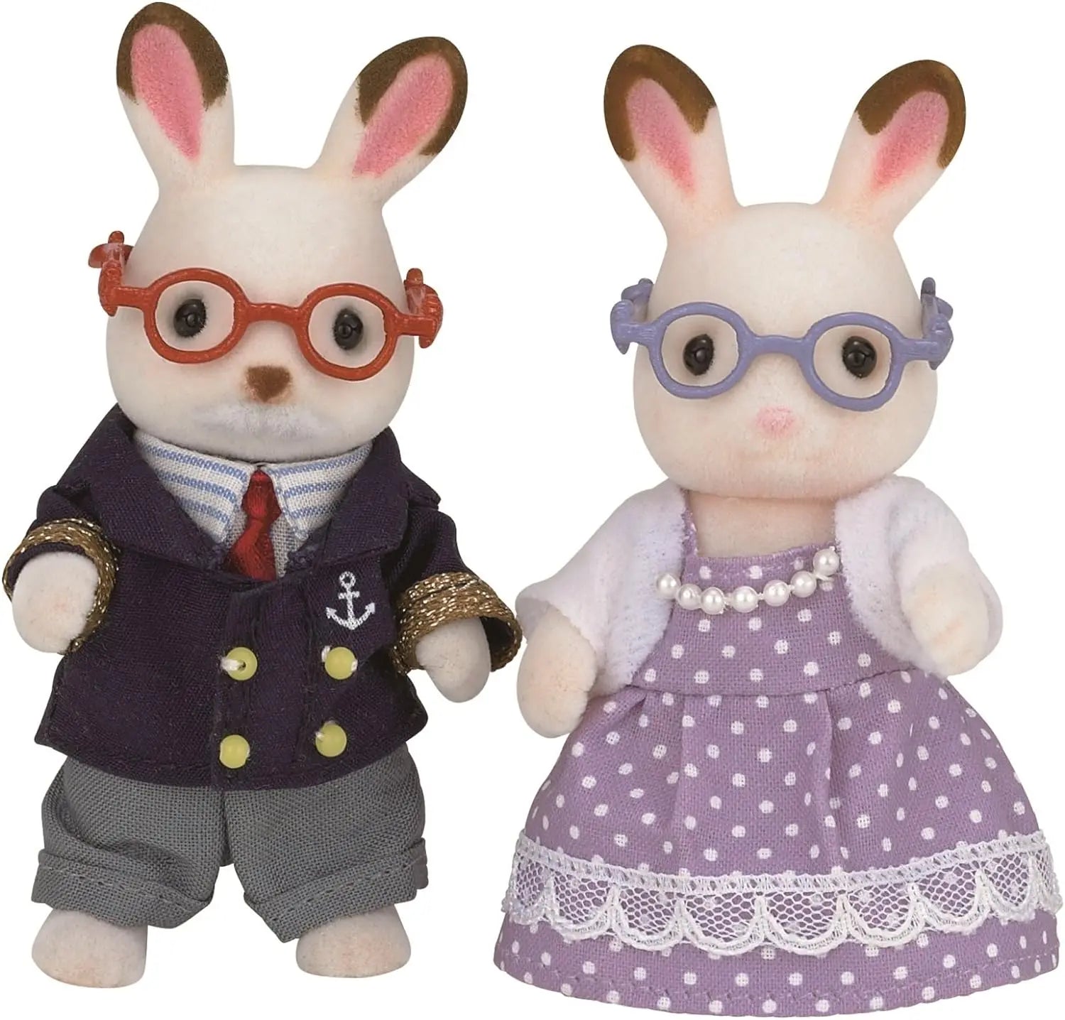 Jeux Sylvanian-Les Grands-Parents Lapin Chocolat Families Mini-poupées et Figurines, 5190, Multicolore, Norme & 5019 - Semi Lit Double - Poupées et Accessoires - Sylvanian SYLVANIAN FAMILIES