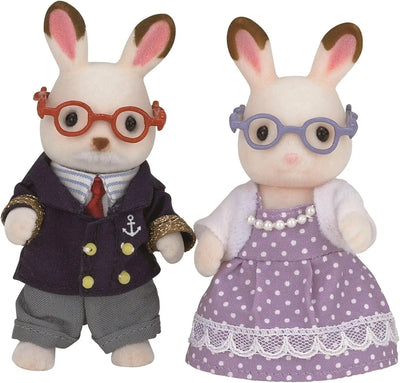 Jeux Sylvanian-Les Grands-Parents Lapin Chocolat Families Mini-poupées et Figurines, 5190, Multicolore, Norme & 5019 - Semi Lit Double - Poupées et Accessoires - Sylvanian SYLVANIAN FAMILIES