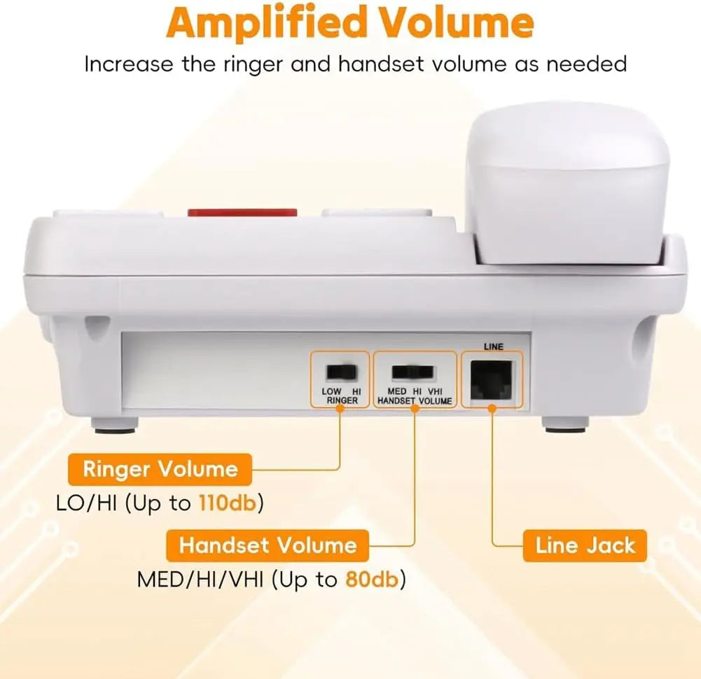 Téléphonie Téléphone GROSSE TOUCHE Amplifié pour Personnes Âgées et Malentendantes Thomson SENIORS TECIN HOLDING