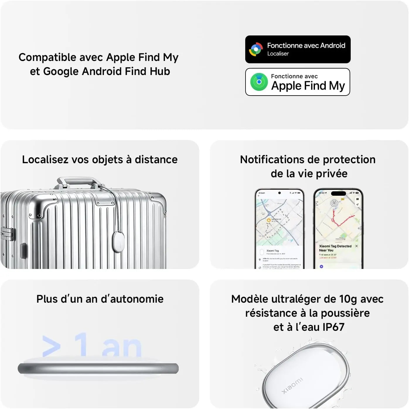 Traceur Bluetooth Traceur d’Objets Bluetooth Xiaomi Tag BHR08SPGL – Blanc Xiaomi