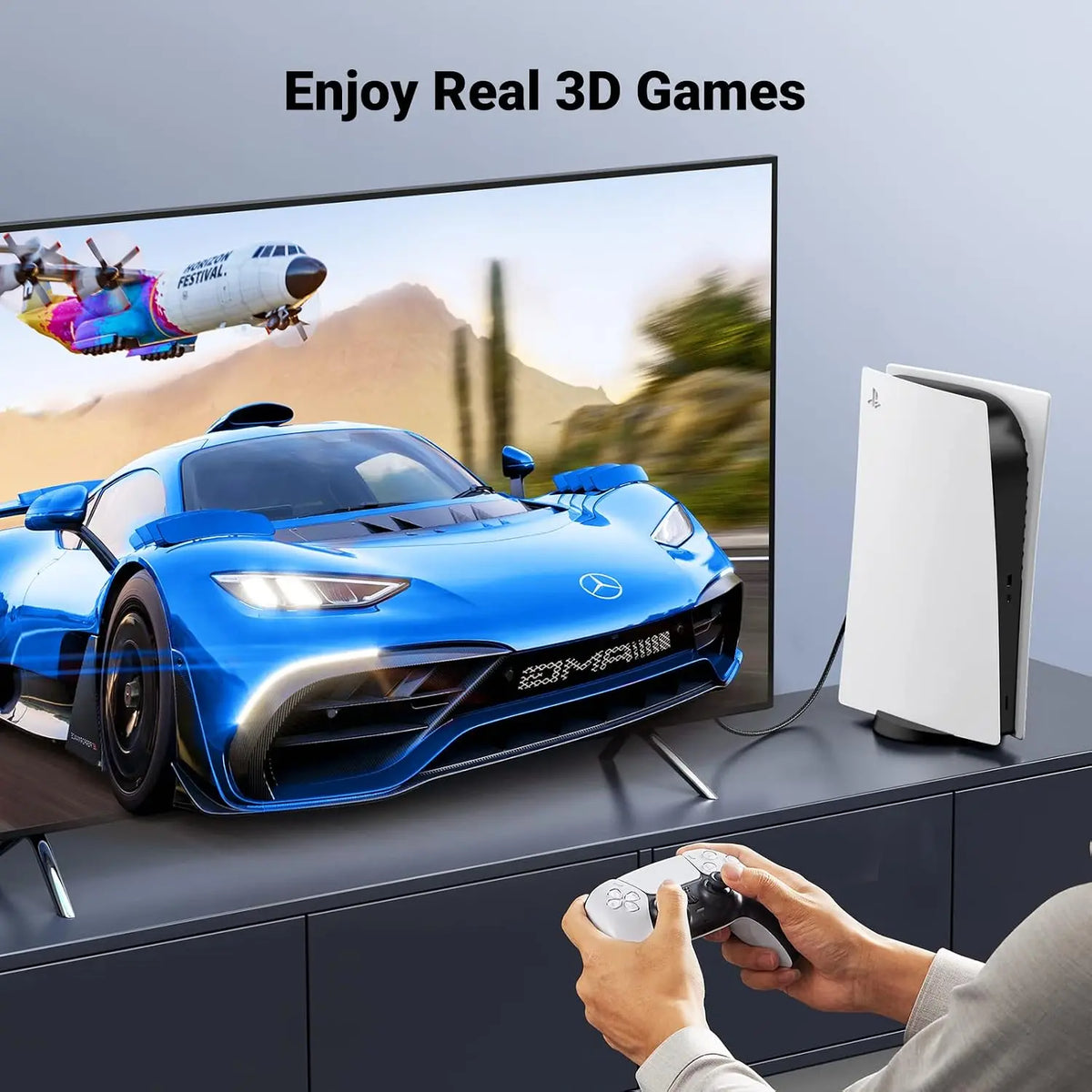 Câble HDMI UGREEN Câble HDMI 2.1 8K 60 Hz – 3 m, 48 Gbps, nylon tressé, Dolby Vision et eARC UGREEN