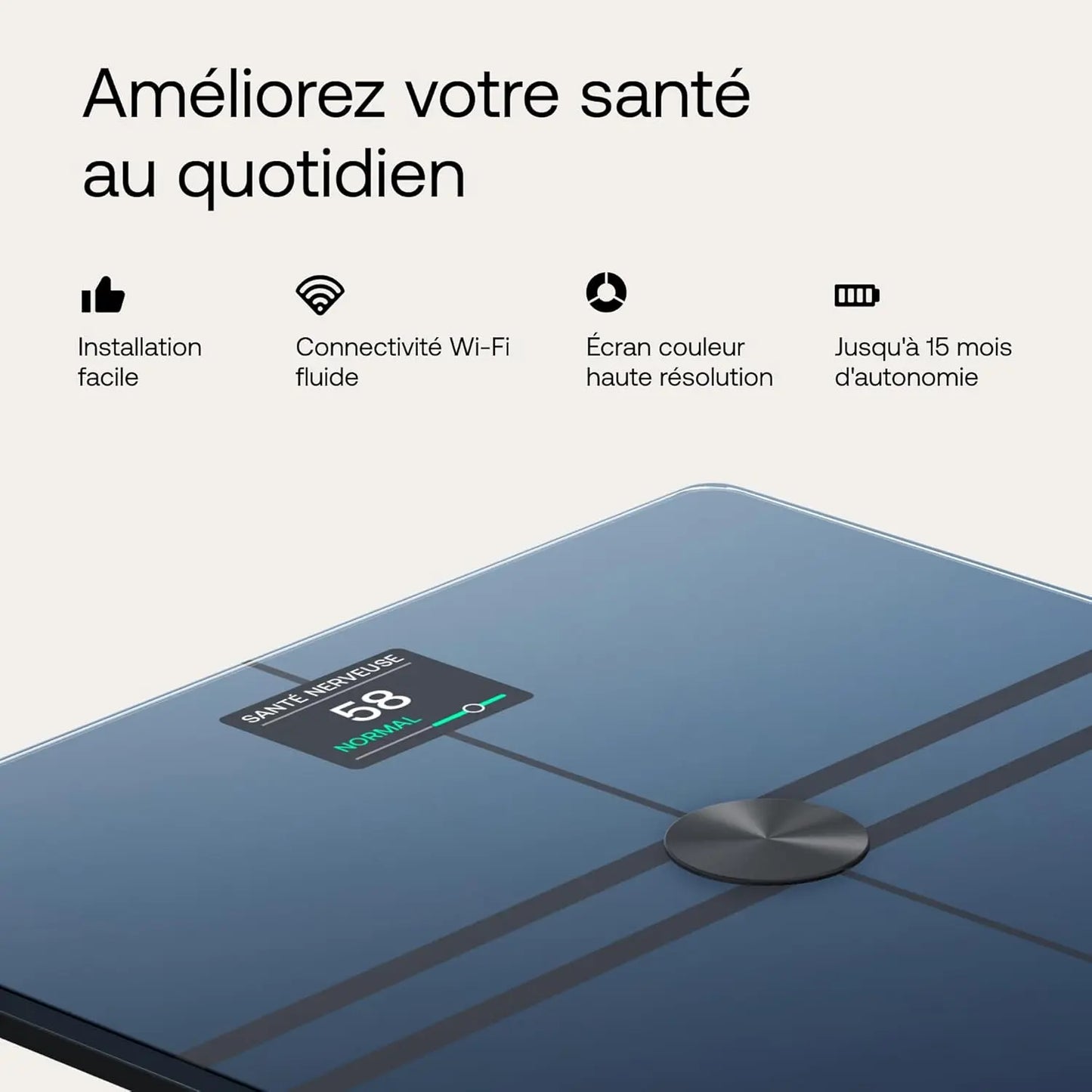 Santé et bien-être Withings Body Comp - Balance Connectée Intelligente - Analyse Corporelle Complète - Validée Cliniquement - Noire Withings