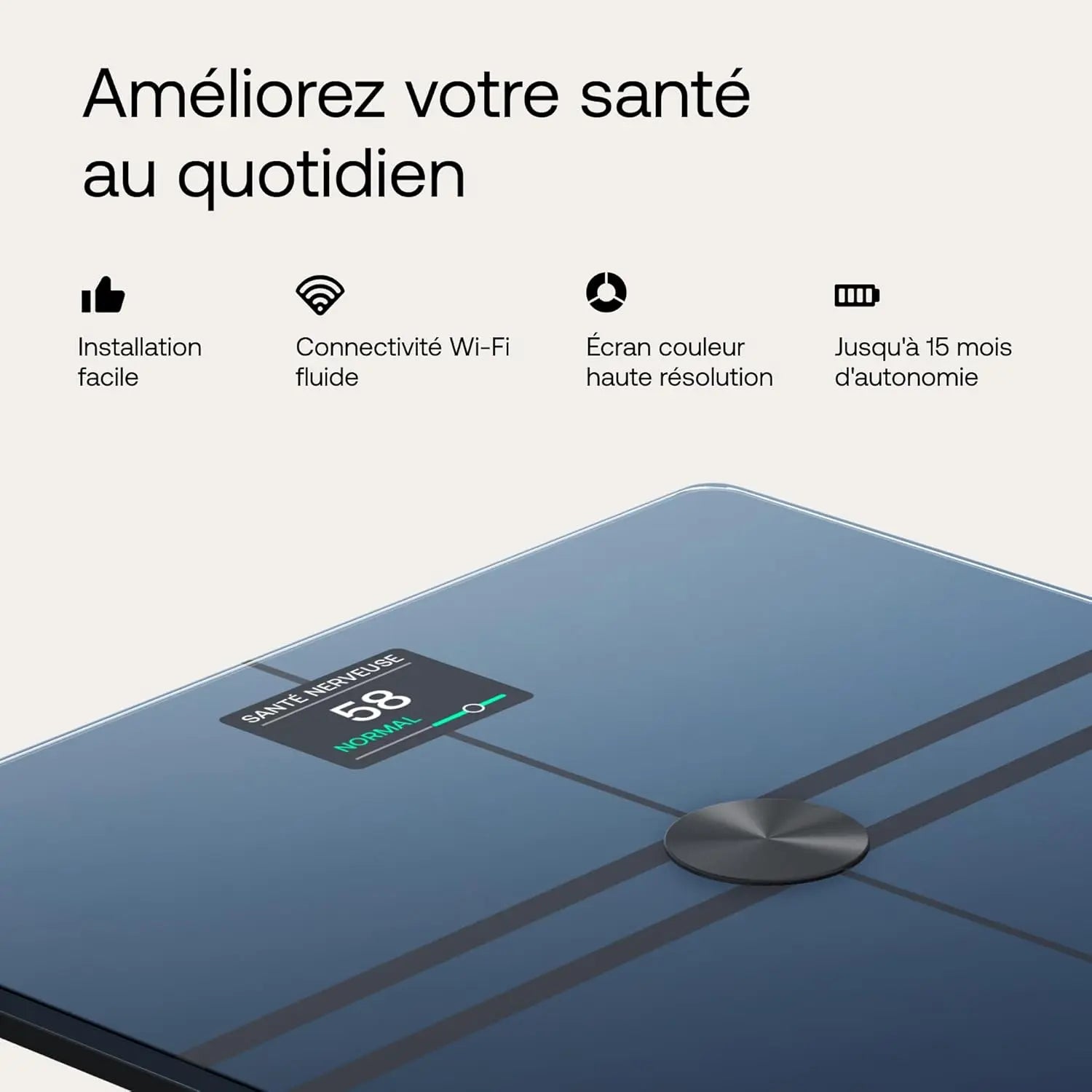 Santé et bien-être Withings Body Comp - Balance Connectée Intelligente - Analyse Corporelle Complète - Validée Cliniquement - Noire Withings