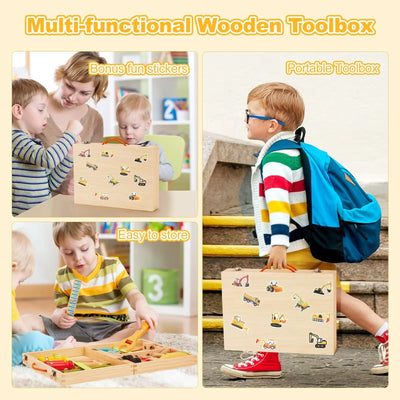 boite à outils Withosent Caisse à outils enfant 34 pièces Jouets en bois Boite A outil Enfan... Filles Multicolore Extra Enfants Autres Withosent