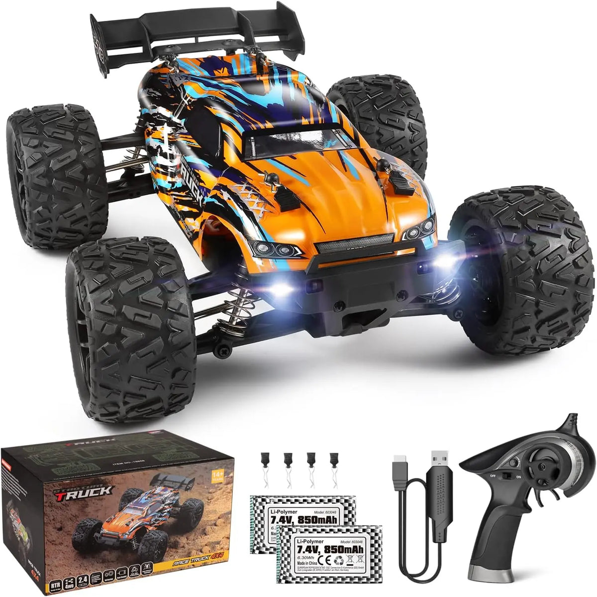 GLOYER Voiture Télécommandée Véhicule Tout-Terrain à Grande Vitesse Echelle 118 40 Km H 4wd 24 Ghz Rc Monster Truck Voiture Amz GLOYER Voiture Télécommandée Véhicule Tout-Terrain à Grande Vitesse Echelle 118 40 Km H 4wd 24 Ghz Rc Monster Truck Voiture Amz