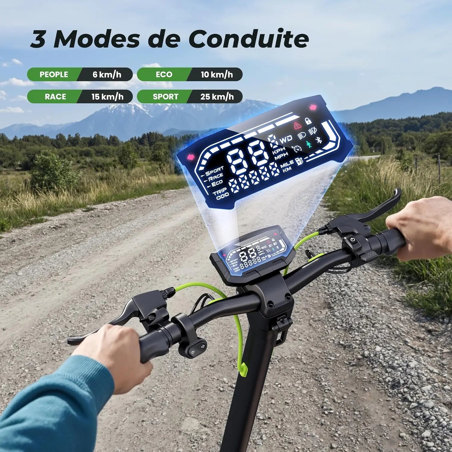Trottinette Électrique isinwheel S10MAX — Trottinette Électrique Adulte 1000W | 60 km | Pneus 10" Tout Terrain | APP | Pliable isinwheel