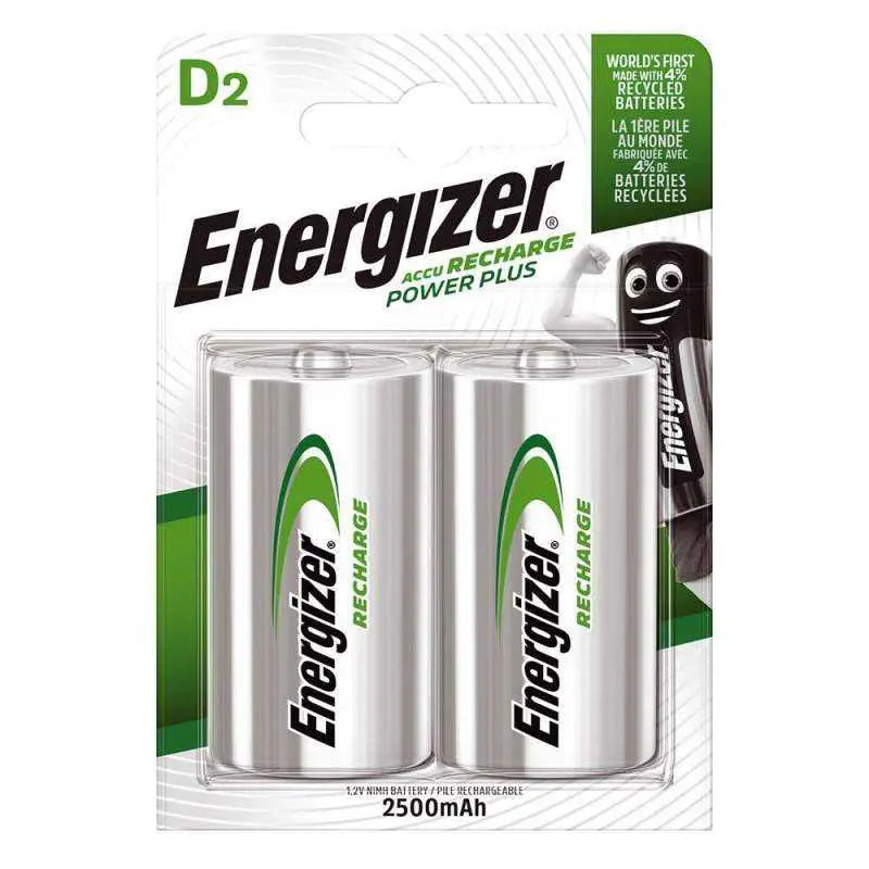 2 Piles Rechargeables D / HR20 2500mAh Energizer Power Plus Energizer
