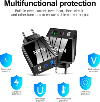 Chargeur USB type-c pour APPLE ASUS .... 65W Gallium Nitride Charger QC3.0, USB TYPE C Gan