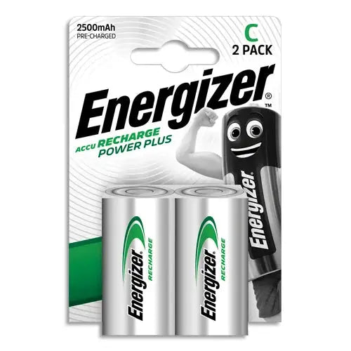 ENERGIZER Pile Power Plus Rechargeable C LR14 2500 mAh, pack de 2 piles Energizer