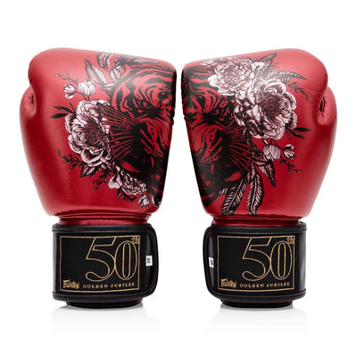 Fairtex Golden Jubilee Metallic Red Boxing Gloves Tecin.fr