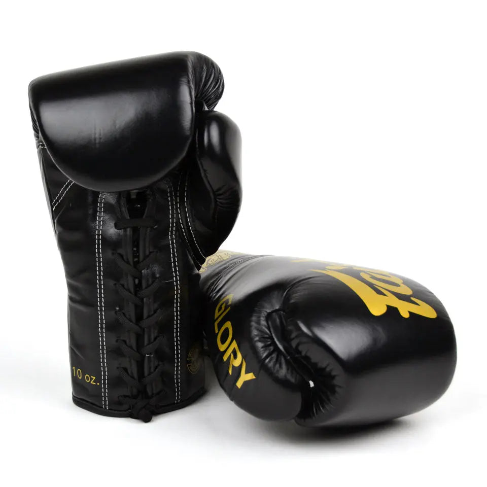 Fairtex X Glory Black Lace-up Boxing Gloves Tecin.fr