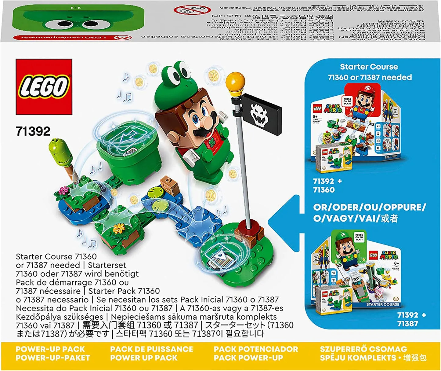 LEGO 71392 Super Mario Pack de Puissance Mario Grenouille, Jouet à Collectionner lego