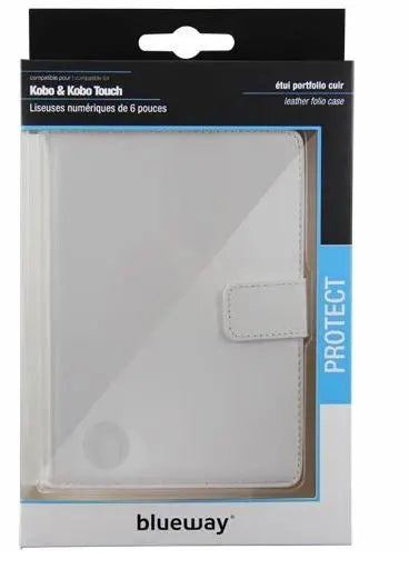 Modelabs Etui Portfolio Cuir Blueway pour liseuse numérique Kobo By Fnac Blanc Modelabs