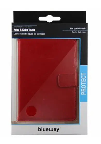 Modelabs Etui Portfolio Cuir Blueway pour liseuse numérique Kobo By Fnac Rouge Modelabs