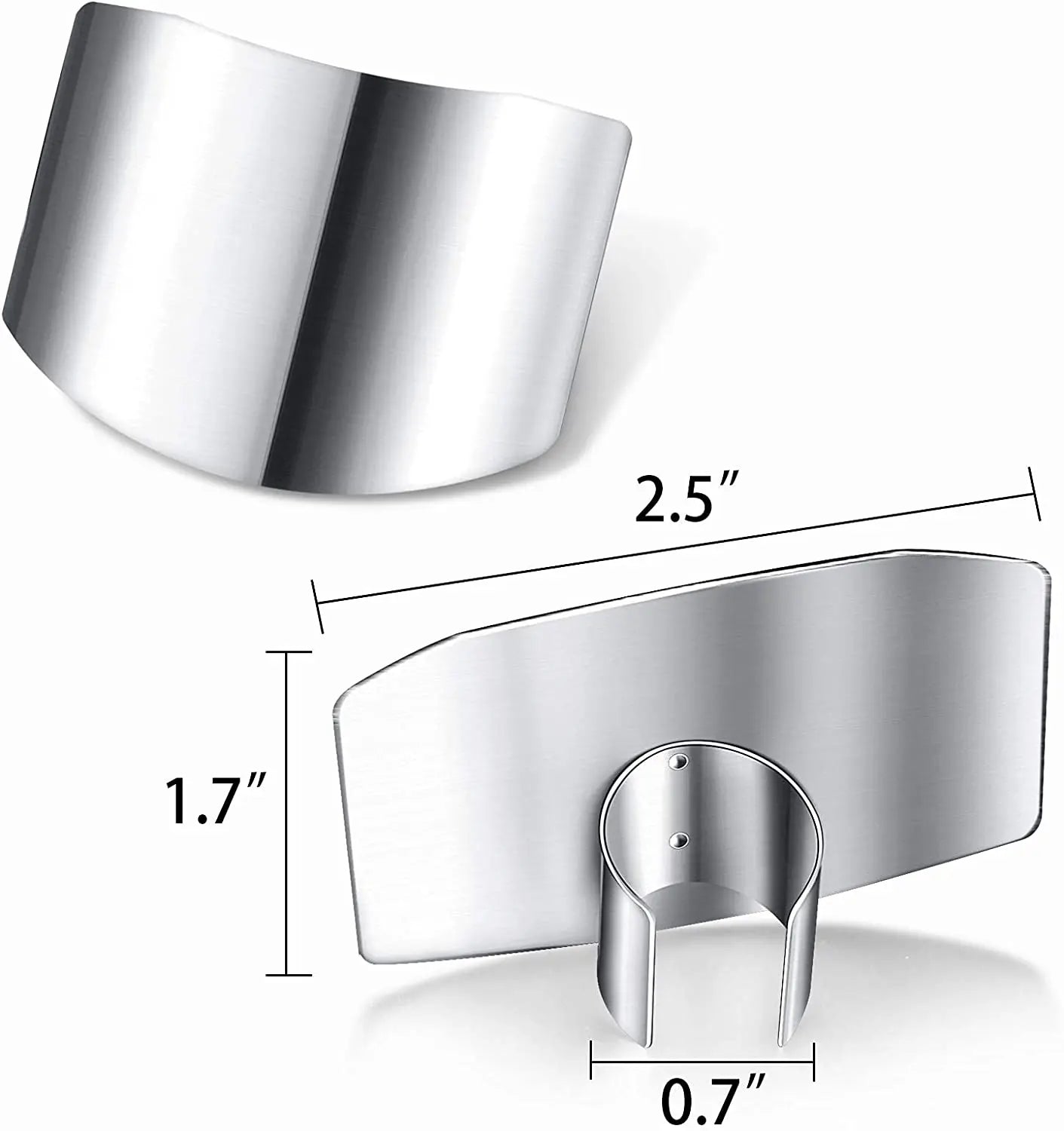 Protège-Doigts en Acier Inoxydable Protecteur de Doigt Protecteur de Coupe de Couteau Garde de Couteau pour Cuisine Patelai