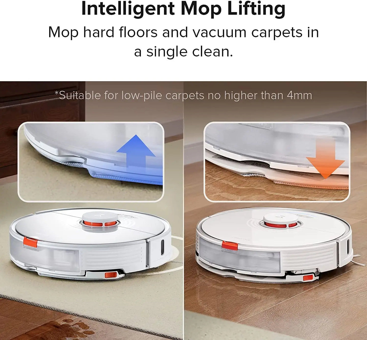 Roborock S7 Aspirateur Robot Puissant 2500 Pa Robot Aspirateur Laveur Connecté par WiFi/Alexa/APP 9331418177529 Roborock