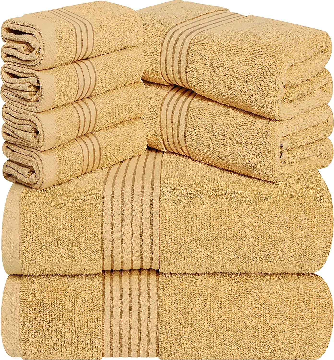 Serviettes Utopia - 600 GSM 8 pièces Ensemble de serviettes premium, 2 serviettes de bain, 2 serviettes de toilette Acova