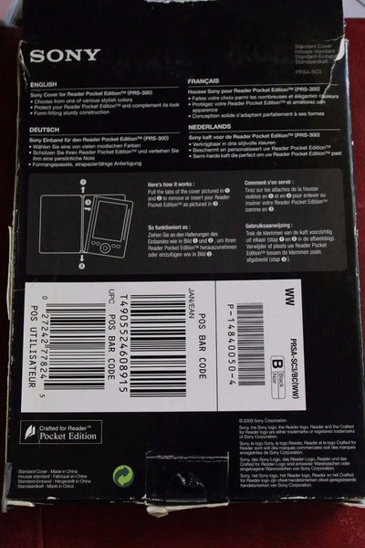 Sony housse pour reader pocket edition prs 300 ean: 027242778245 sony