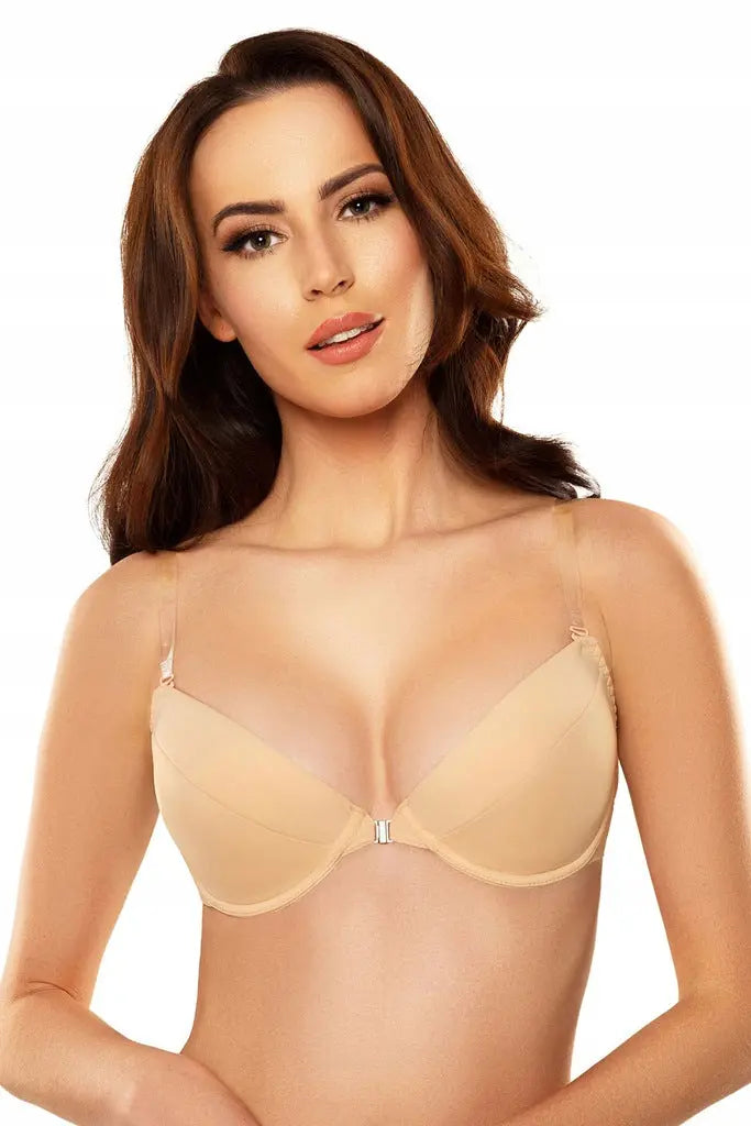 VIVISENCE Eve Soutien-Gorge Push-Up Dos Nu Bretelles Transparentes  Femme Fabriqué en UE VIVISENCE